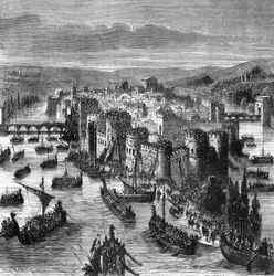 Die Belagerung von Paris durch die Normannen im Jahr 885 - in „L