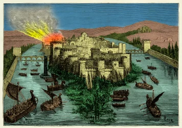 Die Belagerung von Paris 845 durch die Wikinger mit Ragnar Lodbrok an ihrer Spitze