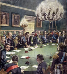 Die Unterzeichnung des Grundstatuts der Monarchie von Savoyen durch Karl Albert (Karl Albert), König von Sardinien, am 07.02.1848, das am 4. März 1848 angenommen wurde, bekannt als Albertinisches Statut oder Statuto Albertino