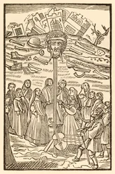 Obwohl die Burg des Zweifels zerstört ist und der Riese Verzweiflung seinen Kopf verloren hat aus Der Pilgerreise von dieser Welt in die zukünftige Welt von John Bunyan
