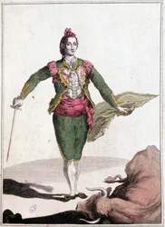 Toreador-Kostüm, der berühmte Joaquin Costillares, nach dem Sturz des Stiers, im Jahr 1825