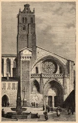 Kathedrale Saint-Étienne de Toulouse - (Saint Étienne) Gravur in 