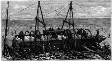Transport des Obelisken, bekannt als „Nadel der Kleopatra“, von Ägypten nach England
