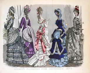Viktorianische Frauen in Wintermode