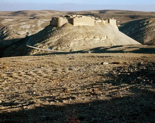 Ansicht von Karac el Chobac, Kreuzritterburg auf der östlichen Seite der Arabah