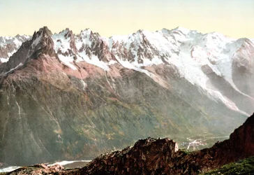 Ansicht des Mont Blanc: Die Mont-Blanc-Kette um 1890