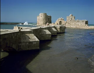 Ansicht der Sidon-See-Burg, erbaut 1227
