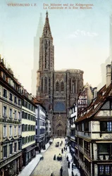 Ansicht der Kathedrale von Straßburg Ende des 19. Jahrhunderts