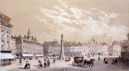 Ansicht des großen Platzes der Stadt Lille