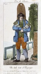 Wanderhändler von Spargelstiefeln - in „Cris de Paris“, Anfang 19. Jahrhundert