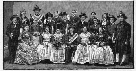 Wendische Hochzeitsgesellschaft - Gravur von 1897