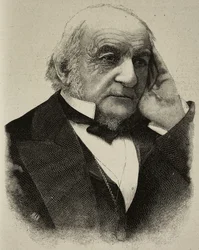 William Ewart Gladstone (1809-1898), britischer Politiker, Gravur aus einem Foto von H S Mendelssohn aus L