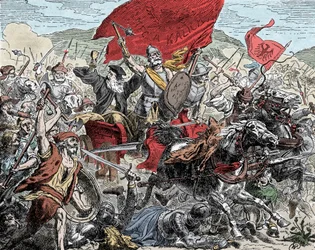 Ziska in der Schlacht - Kreuzzug gegen die Hussiten (1420-1434): Jan Ziska (1370-1424) in der Schlacht gegen die Kreuzzüge
