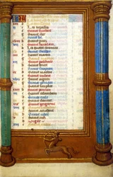Tierkreiszeichen Schütze und Heilige des Monats November - Miniatur des Mittelalters (Ref.: 135, 006r): Genehmigung der Stadtbibliothek Toulouse einholen (Tel.: 05 62 27 66 66)
