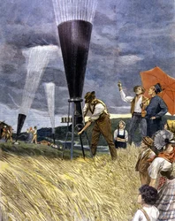 Hagelkanone der Winzer in Italien im Jahr 1899.