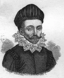 Porträt von François Gaucher, genannt Scevole de Saint Marthe. Französischer Schriftsteller des 16. Jahrhunderts. Gravur von 1835