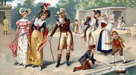 Der Tuileriengarten Ende des 18. Jahrhunderts. Liebig-Chromolithographie des 19. Jahrhunderts