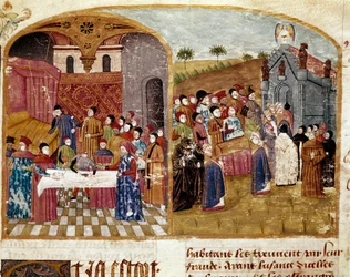 Das Begräbnis Alexanders des Großen. Miniatur aus „Buch der Taten Alexanders des Großen“ von Quintus Curtius Rufus