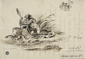 Recto: Ein Flussgott; verso: ein Sonett von Santi Rinaldi