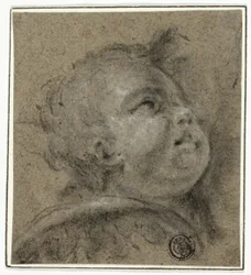 Putto mit erhobenem Gesicht