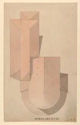 Zeichnung, Wettbewerbsentwurf für La Fenice, Venedig: Dachplan, 1788