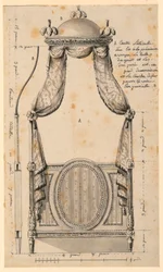 Zeichnung, Entwurf für ein Bett im polnischen Stil, 1780
