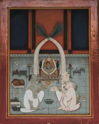 Maharao Kishor Singh von Kota feiert ein religiöses Fest
