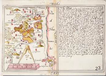 Karte des County Limerick, Irland, 16. Jahrhundert, ca. 1588