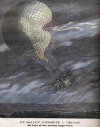 Ein Ballonunfall in Chicago (Louis Godard Jr. und Panis verwundet am Samstag, 25. Juli)