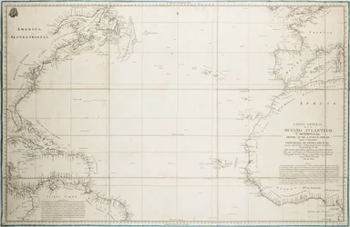 Allgemeine Karte des Atlantischen Ozeans nördlich des Äquators