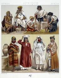 Algerien und Tunesien, Volkskostüme - in „Le costume historique“ von Racinet