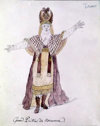 Antonio Salieri (1750 - 1825), eine Figur der Oper Tarare, die im Juni 1787 in Paris aufgeführt wurde