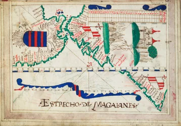 Gebunden in einem Atlas von fünfundzwanzig Karten mit Diagrammen und Tabellen. Portugiesisch oder Spanisch.