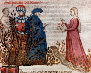 Dante trifft Matelda (Gesang 28 aus dem Fegefeuer, in der Göttlichen Komödie)