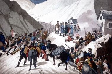 Abstieg von Napoleon Bonaparte in Italien: Überquerung des St. Bernhard-Passes