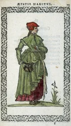 Flämische Frau - in „Habits et effigies“ von Jean Sulperius