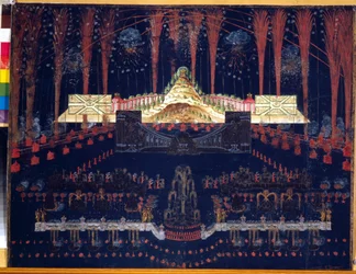 Feuerwerk und Illuminationen am 25. April 1742 in Moskau