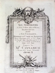 Erste Seite der Noten der Symphonie Nr. 3 von Christian Cannabich