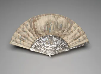 Faltfächer mit Jakob, der Rachel am Brunnen trifft, ca. 1760er-70er