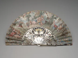 Faltfächer mit einer pastoralen Szene, ca. 1740er-50er
