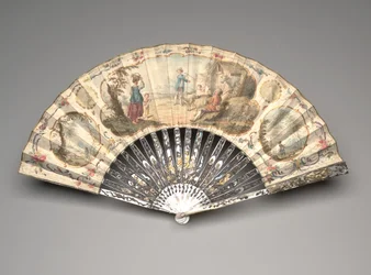 Faltfächer mit einer pastoralen Szene, ca. 1770er