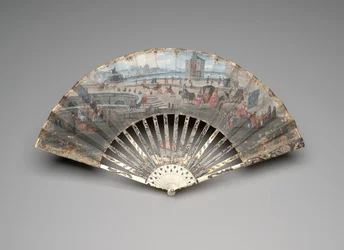 Faltfächer mit Blick auf die Pont Neuf, ca. 1755-60