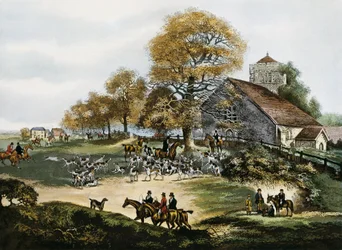 Fuchsjagd in Surrey, Großbritannien