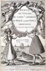 Frontispiz von „Tagebuch der Reise des Ritters Chardin, Persien und die Ostindien, über das Schwarze Meer und die Kolchis“