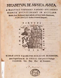 Frontispiz von Recanetum de musica aurea von Stephanus Aureus