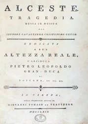 Frontispiz des Notenblatts von Alceste, Oper von C. W. Gluck