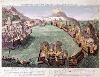 Große Belagerung von Gibraltar 1779-1783 (Gravur)