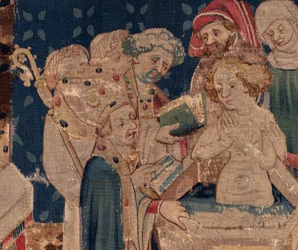 Geschichte von St. Piat und St. Eleuthère, Szene 13: Taufe von Blanda (Detail)