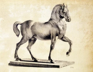 Pferd der Basilika San Marco in Venedig - Gravur