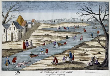 Eislaufen in Gentilly - Gravur
